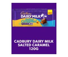 CADBURY DAIRY MILK SALTED CARAMEL CHOCOLATE BAR, 120G