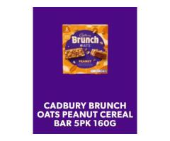 CADBURY BRUNCH OATS BAR PEANUT CHOCOLATE CEREAL BAR 5 PACK MULTIPACK, 160G