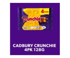 CADBURY CRUNCHIE CHOCOLATE BAR 4 PACK MULTIPACK, 128G