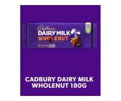 CADBURY DAIRY MILK WHOLENUT CHOCOLATE BAR, 180G