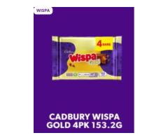 CADBURY WISPA GOLD CHOCOLATE BAR 4 PACK MULTIPACK, 153.2G