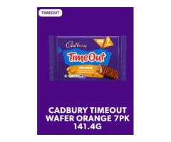 CADBURY TIMEOUT WAFER ORANGE CHOCOLATE BAR 7 PACK MULTIPACK 141.4G