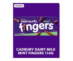 CADBURY DAIRY MILK MINT CHOCOLATE COVERED FINGERS, 114G