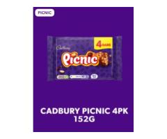 CADBURY PICNIC CHOCOLATE BAR 4 PACK MULTIPACK, 152G