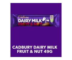 CADBURY DAIRY MILK FRUIT & NUT CHOCOLATE BAR, 49G
