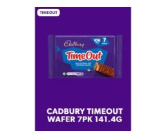 CADBURY TIMEOUT WAFER CHOCOLATE BAR, 7 PACK MULTIPACK, 141.4G