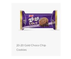 20- 20 gold choco chip cookies