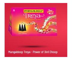 mangaldeep treya -power of 3 in 1 cup dhoop