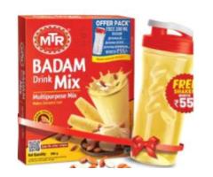 mtr badam drink mix 200 g with free shaker